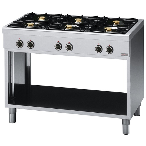 [WR-6B11-66] Range with 6 burners, on open cupboard