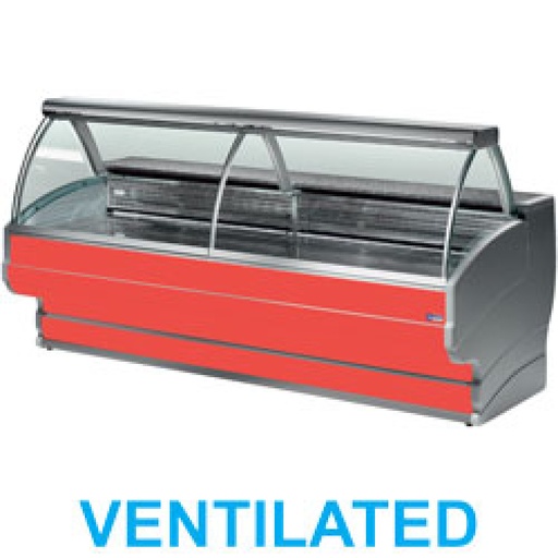 [TO35/B1-VV] Refrigerated display counter curved glass, ventilated, with reserve