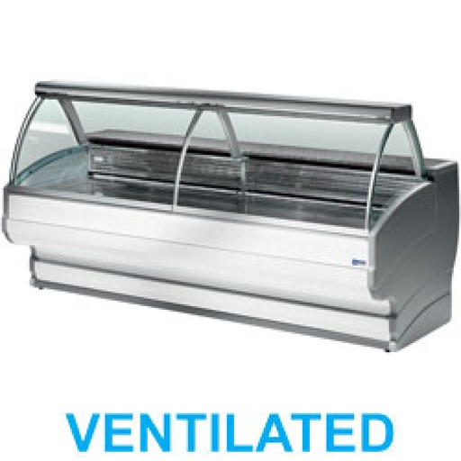 [TO40/A1-VV] Refrigerated display counter curved glass, ventilated, with reserve