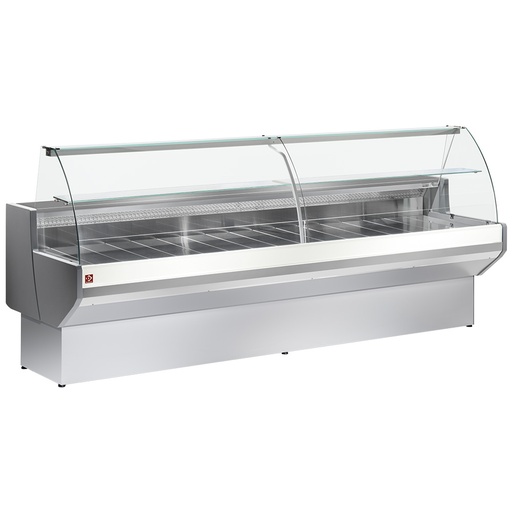 [ML30/E8-VV/R2] Refrigerated display counter curved glass, ventilated, with reserve - GREY/WHITE
