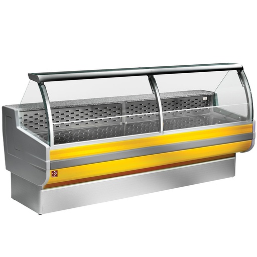 [CR200/C1-R2] Refrigerated display counter, curved glass with storage space