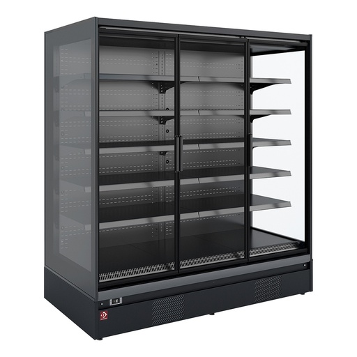 [RNP26-U5] Refrigerated wall element, self-service, swing doors - FULL BLACK