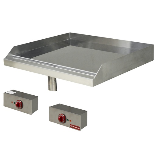 [EDI/PLCD7-2EME] Smooth cooking plate, electric, chrome-plated, drop in