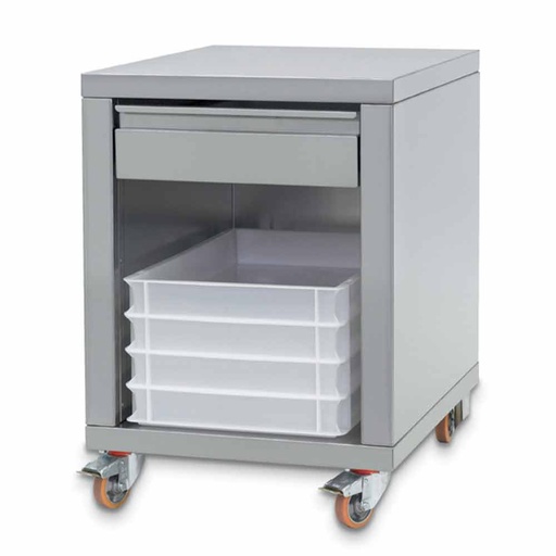 [SDP/PF-2EME] Stainless steel support + drawer, on wheels, for forming machines