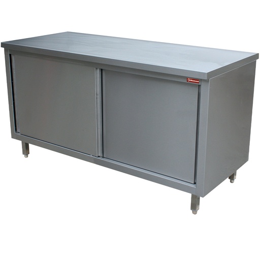 [TA107/B] Table on neutral cupboard, sliding doors