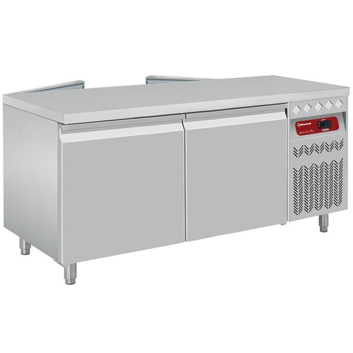 [DT181/22-R2] Ventilated PASS THROUGH, refrigerated table, 2x2 doors GN 2/1, 365L.