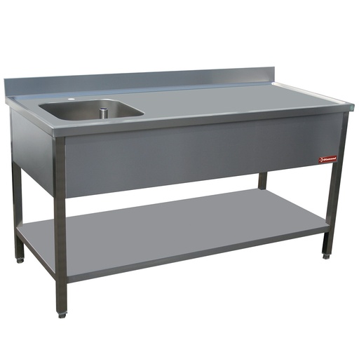 [TV1871S-D] Table de chef 1 cuve gauche 400X400XH275    