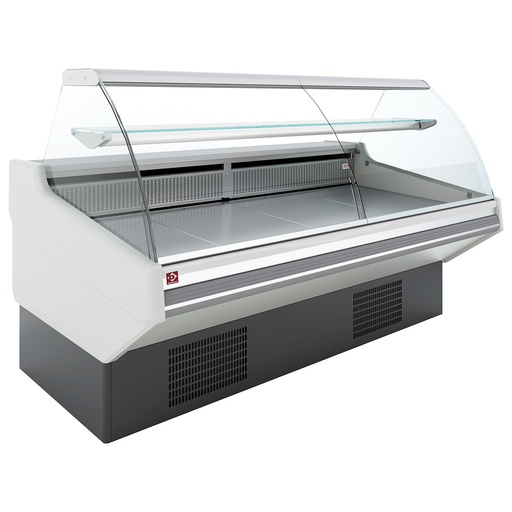 [CMN30-V3] Comptoir ventilé, avec réserve, vitre bombée - Frontal BLANC